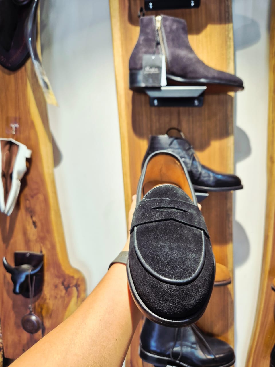 Noir Suede Penny Loafers  Timeless. Understated. Impeccably Refined.