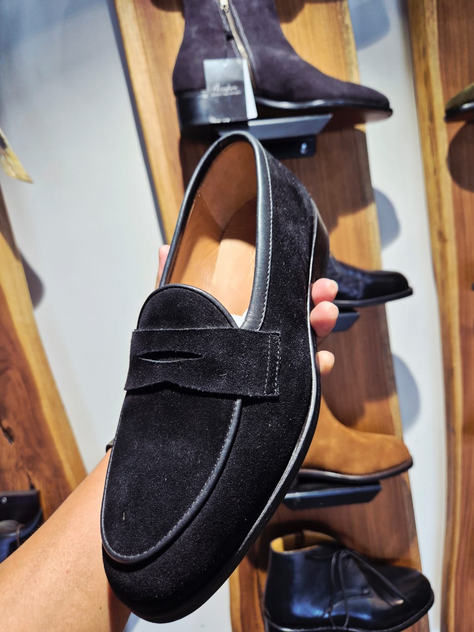 Noir Suede Penny Loafers  Timeless. Understated. Impeccably Refined.