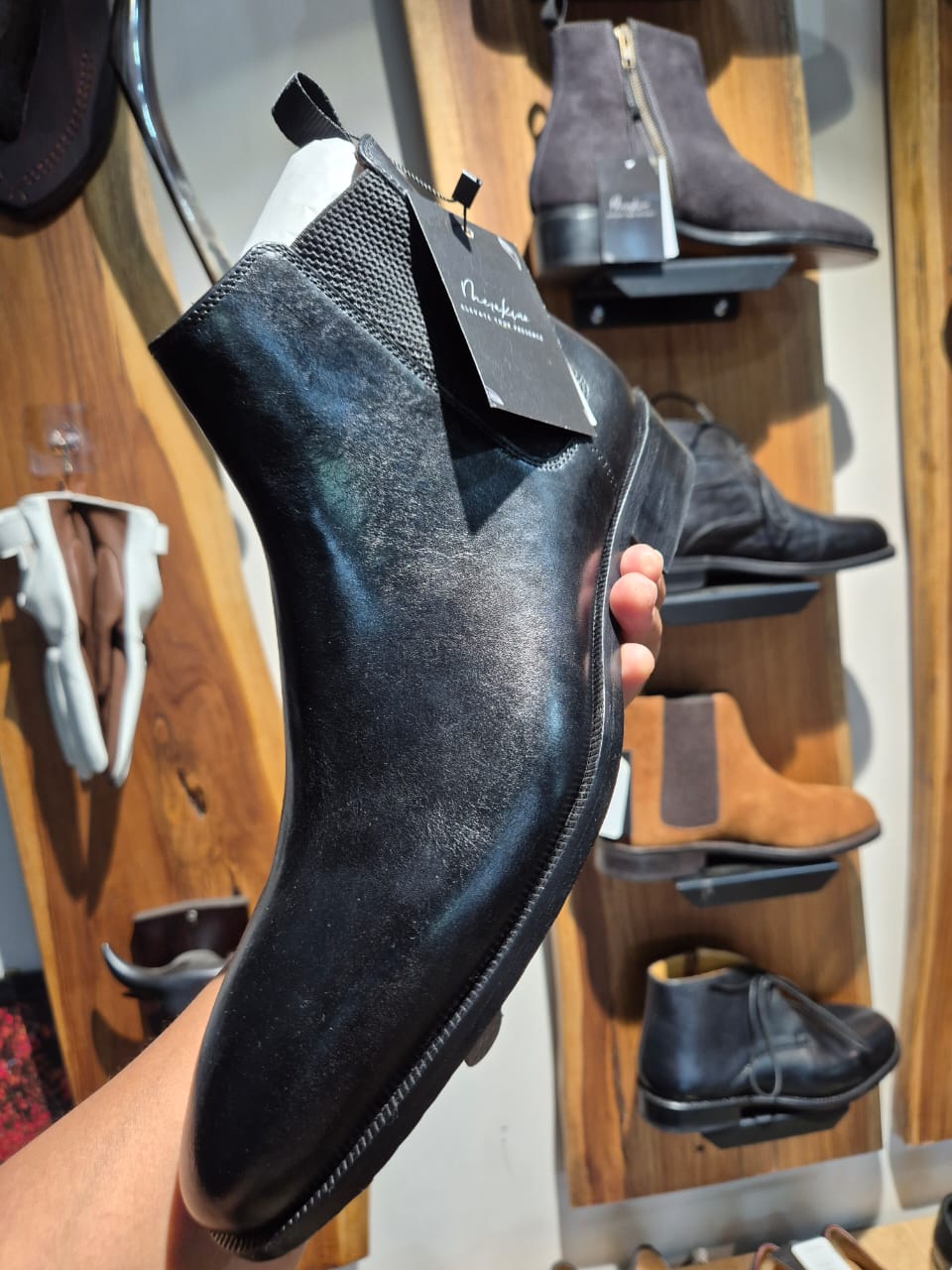 Blake-Stitched Elastic Chelsea Boot