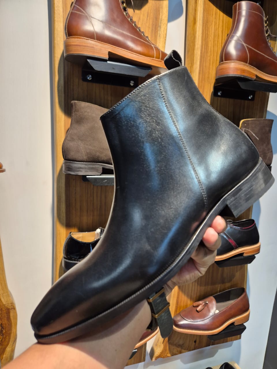 Blake-Stitched Leather Chelsea Zipper Boot — The Executive
