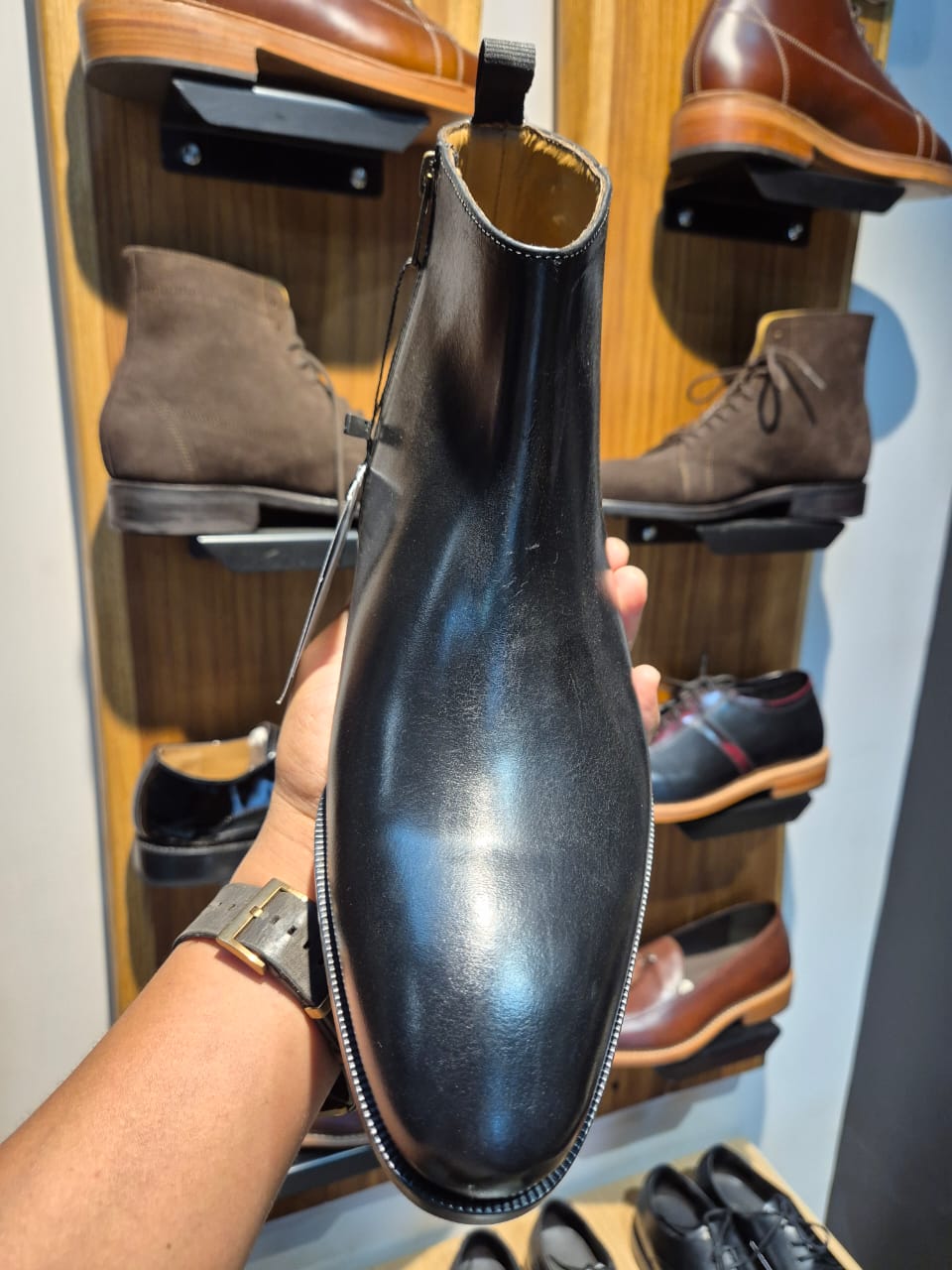 Blake-Stitched Leather Chelsea Zipper Boot — The Executive