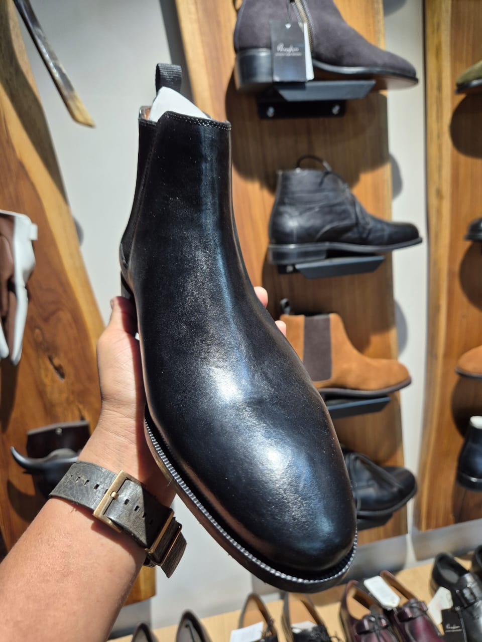 Blake-Stitched Elastic Chelsea Boot