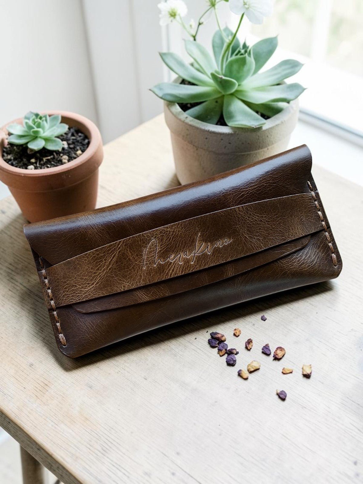MERAKINO Full - Grain Leather Cash Holder for Men | Handcrafted Premium Minimalist Wallet - MERAKINO