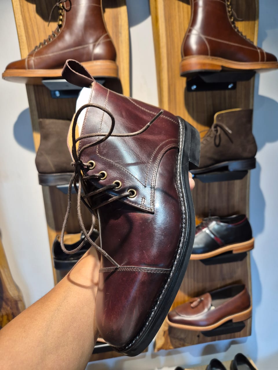 MERAKINO Vanguard Goodyear Welted Full-Grain Leather Lace-Up Boot - MERAKINO