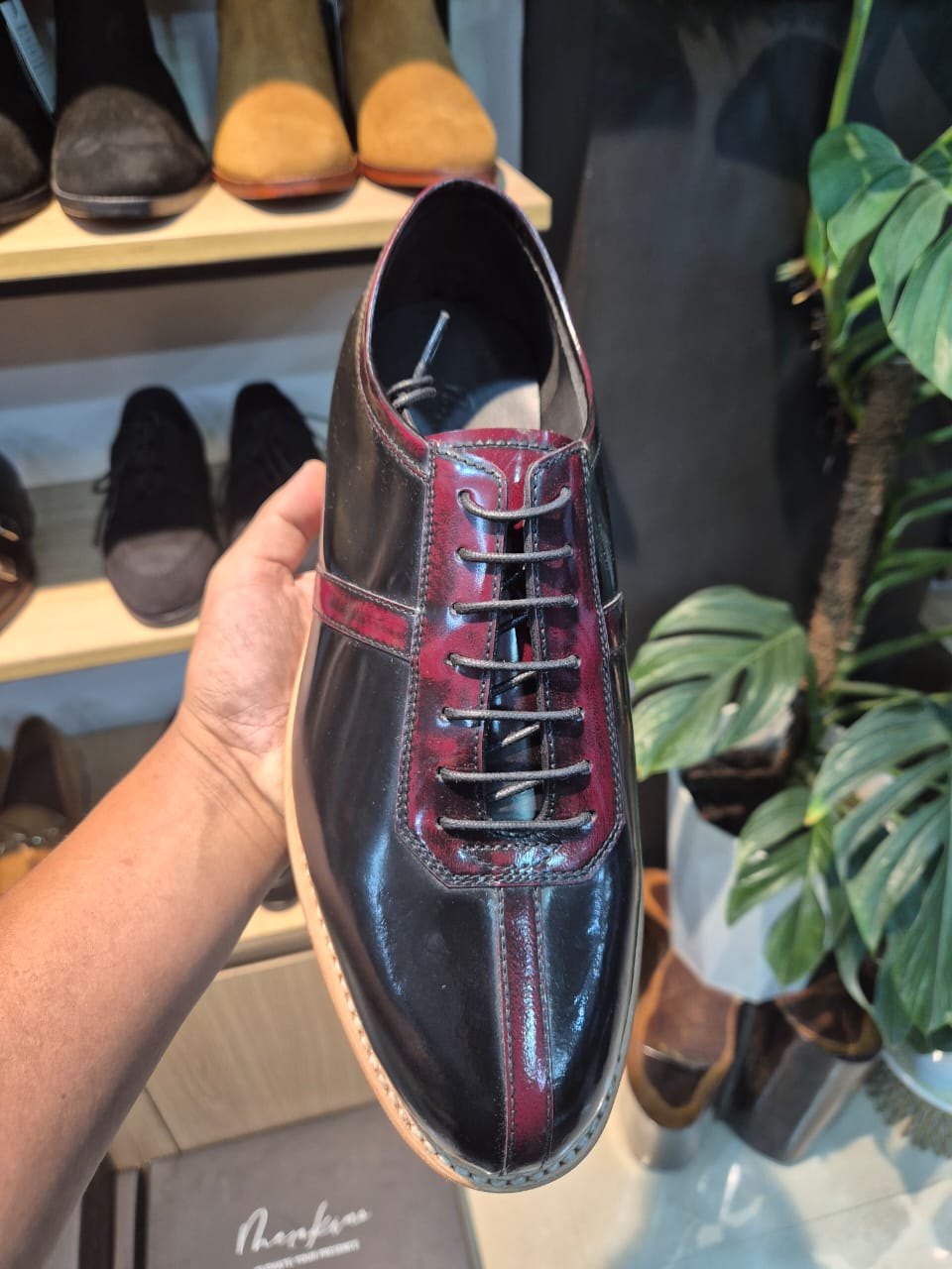 Obsidian Noir Goodyear Welted Oxfords – Hand - Finished Full - Grain Leather - MERAKINO