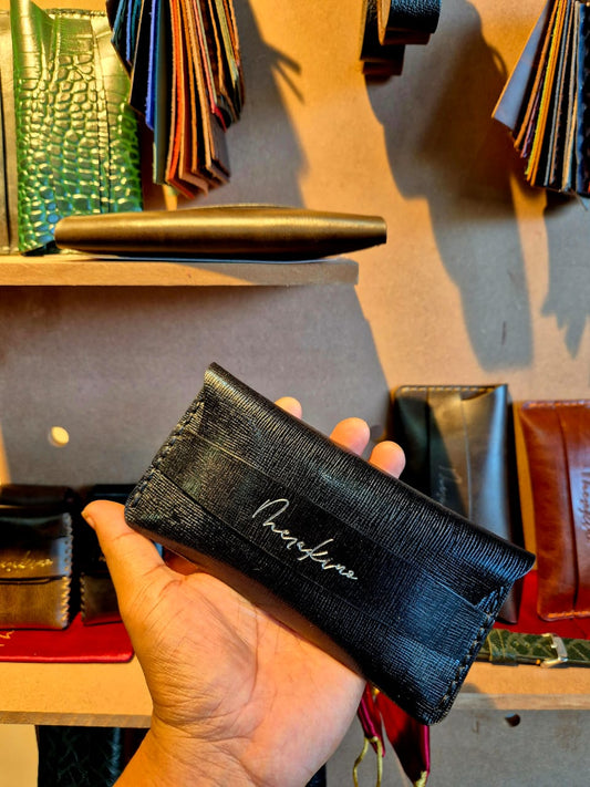 Plain Full-Grain Italian Leather Cash Holder - MERAKINO