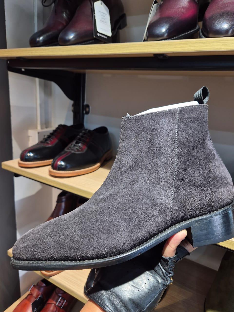 VENTURA Italian Suede Chelsea Zipper Boots – Handcrafted Goodyear Welted Luxury - MERAKINO