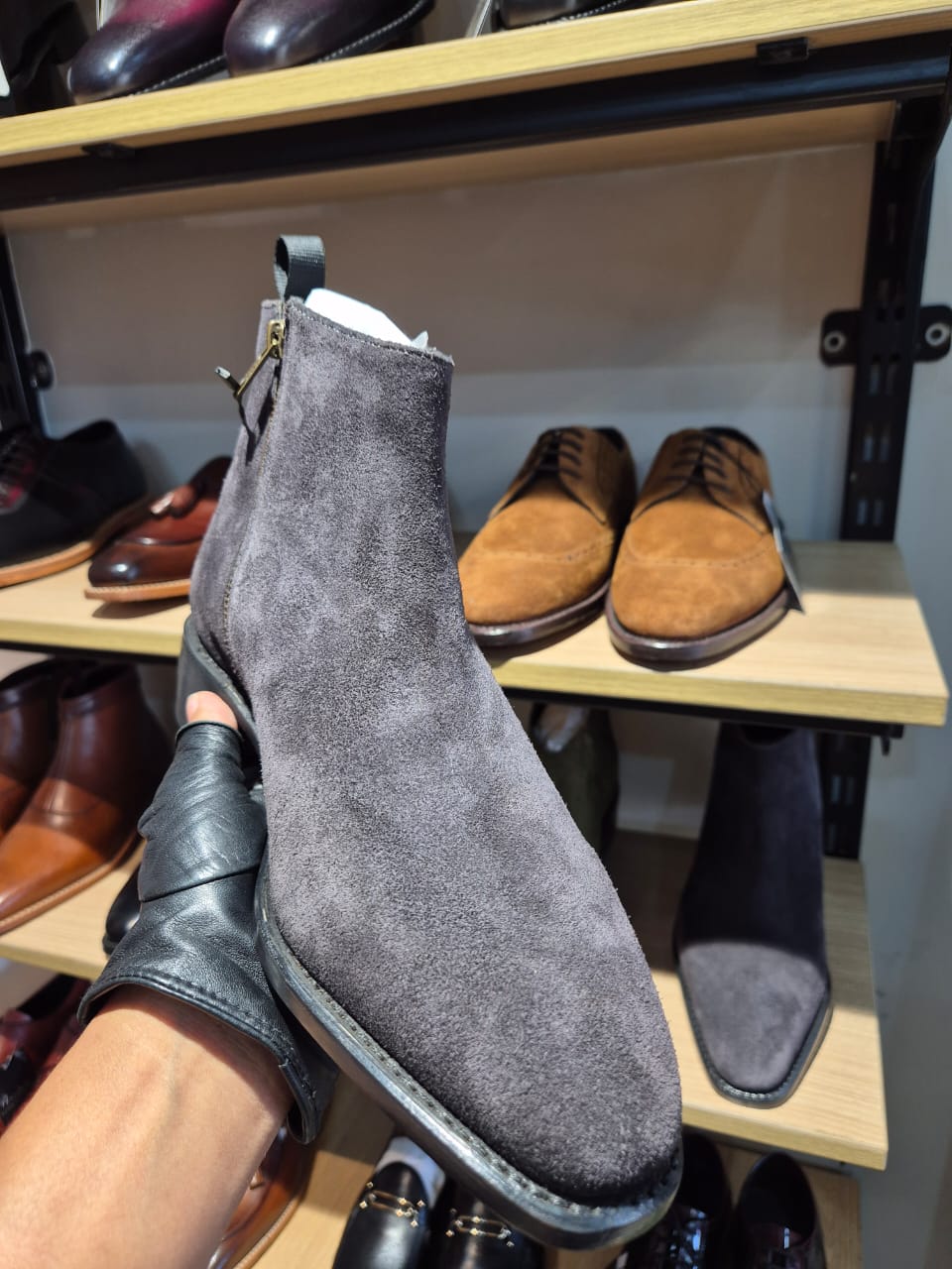 VENTURA Italian Suede Chelsea Zipper Boots – Handcrafted Goodyear Welted Luxury - MERAKINO